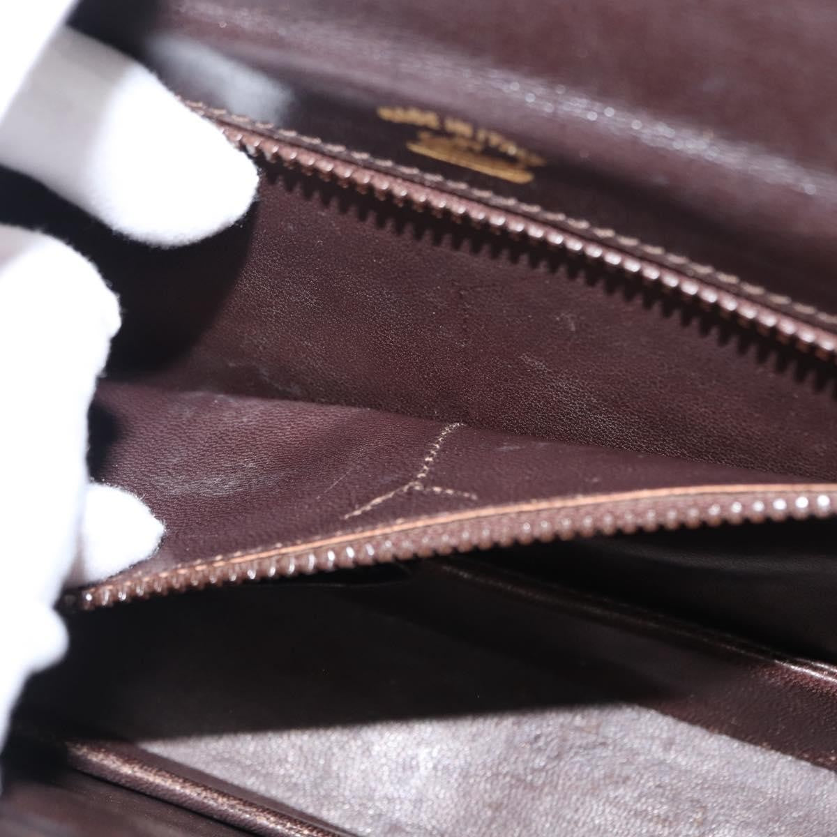 Gucci GUCCI Shoulder Bag Leather Brown gold Authentic fm4925