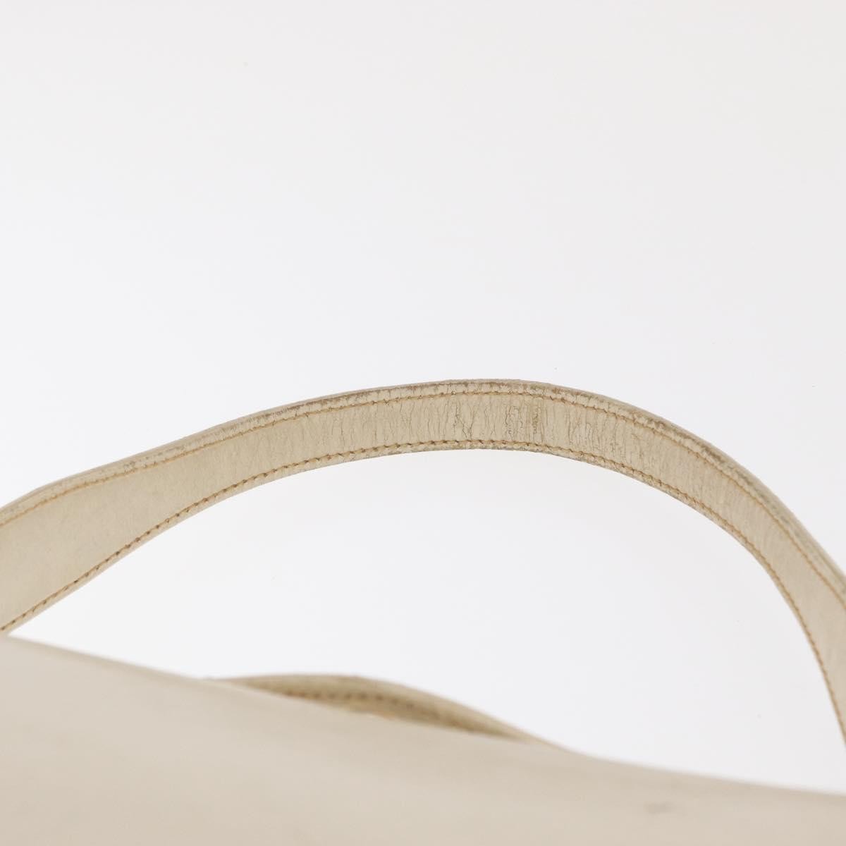Gucci GUCCI Hand Bag Leather White Silver Authentic ep13227
