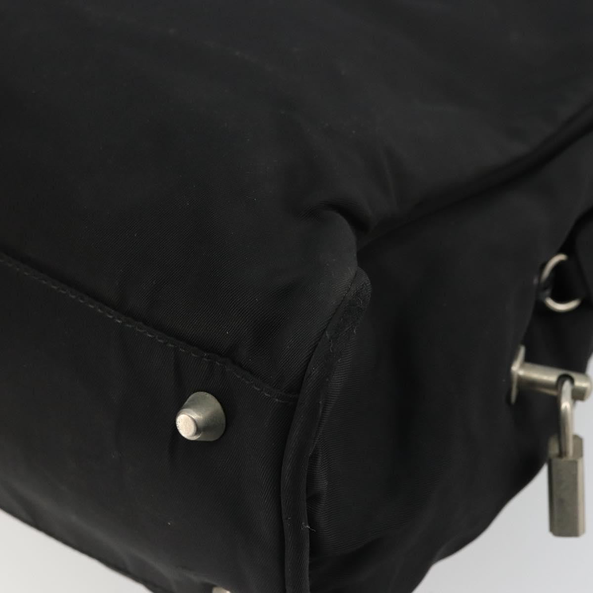 Prada PRADA Hand Bag Nylon Black Silver Authentic 175692