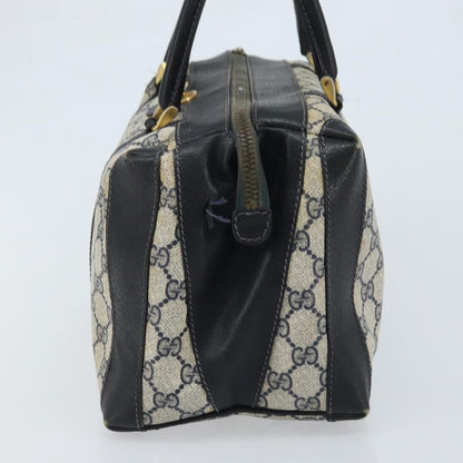 Gucci GUCCI GG Supreme Hand Bag PVC Navy Gold Authentic YKZ165