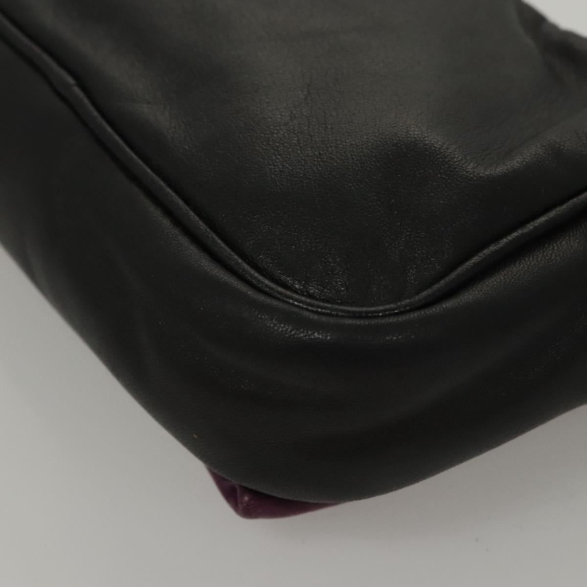 Prada PRADA ribbon Shoulder Bag Leather Purple Gold Authentic 116078