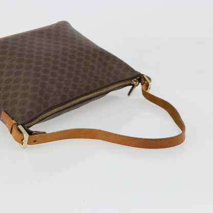 Celine CELINE Macadam Canvas Shoulder Bag PVC Leather Brown Gold Authentic bs34810