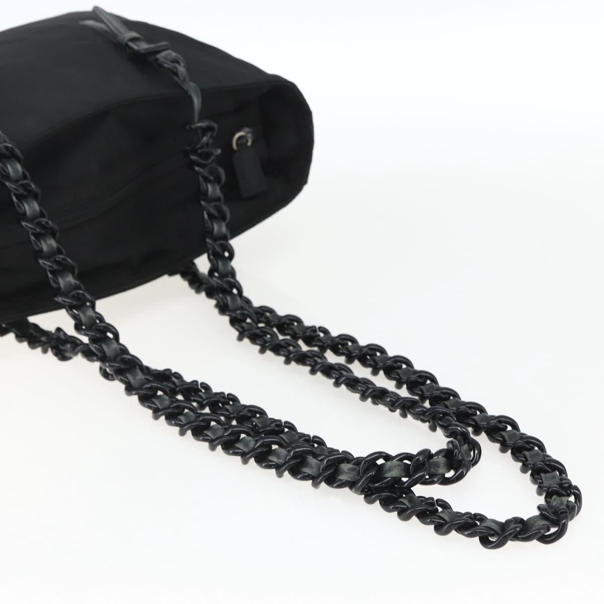 Prada PRADA Chain Shoulder Bag Nylon Black Authentic 170424