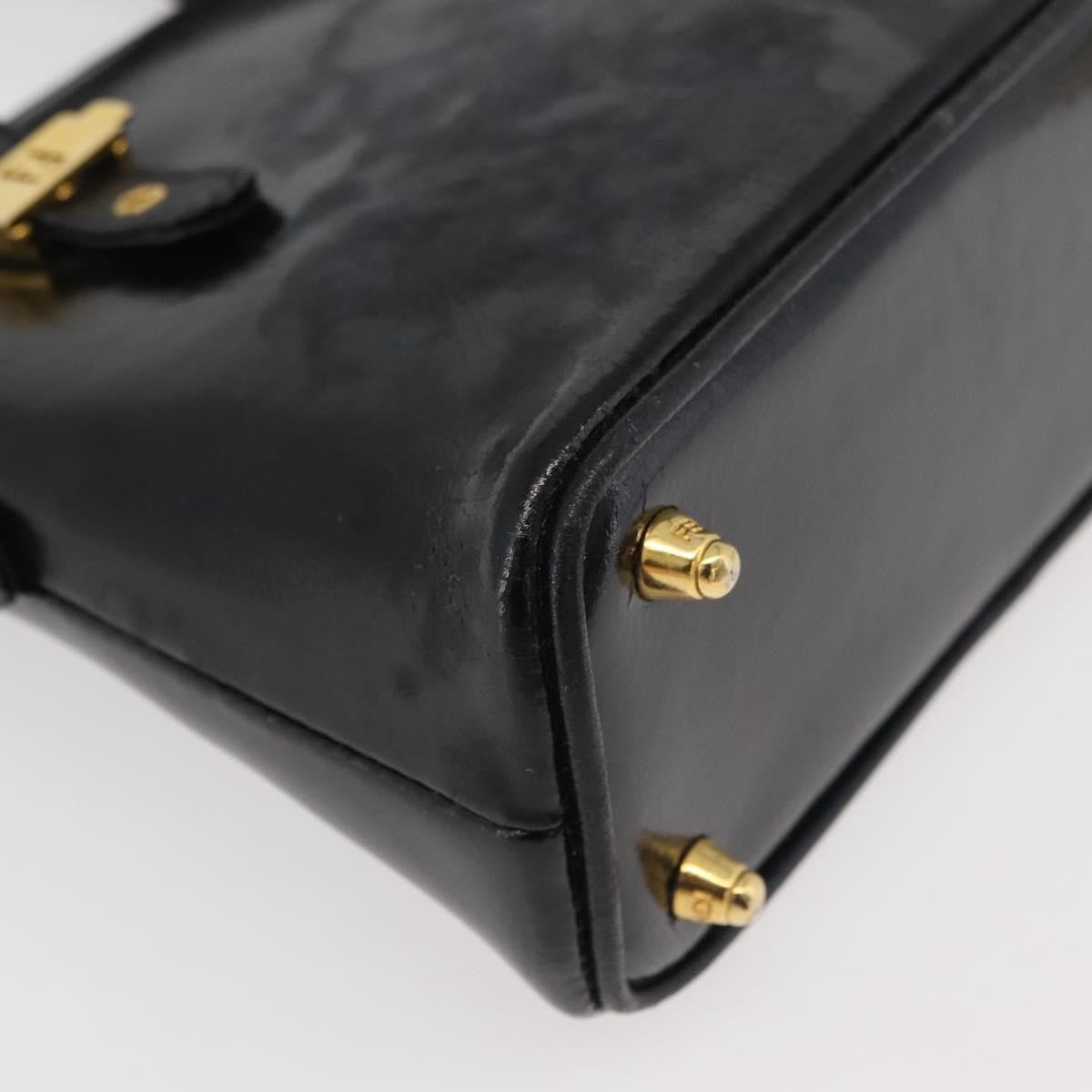 Fendi FENDI Hand Bag Patent leather 2way Black Gold Authentic ti3390