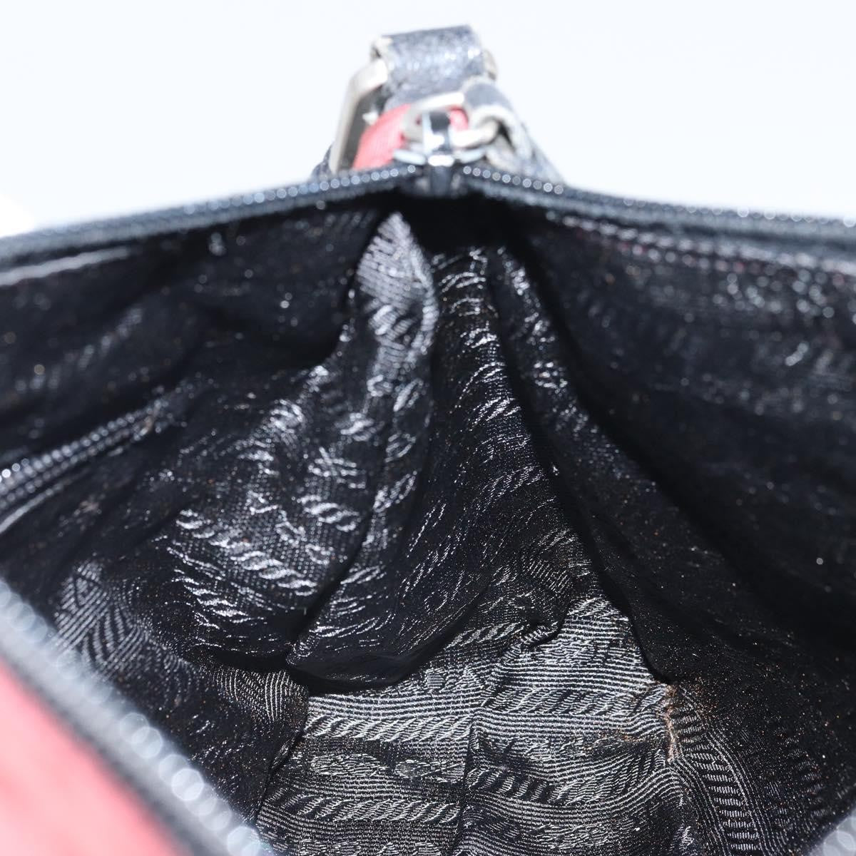 Prada PRADA Shoulder Bag Nylon Red Silver Authentic ep12904