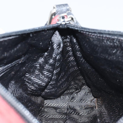 Prada PRADA Shoulder Bag Nylon Red Silver Authentic ep12904