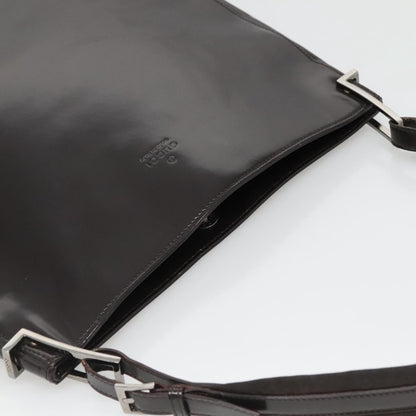 Gucci GUCCI Shoulder Bag Patent leather Brown Silver 001 3166 Authentic ep8849