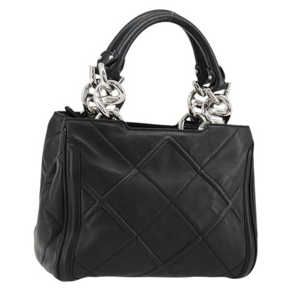 Salvatore Ferragamo Salvatore Ferragamo Hand Bag Leather Black Silver Authentic 178908A
