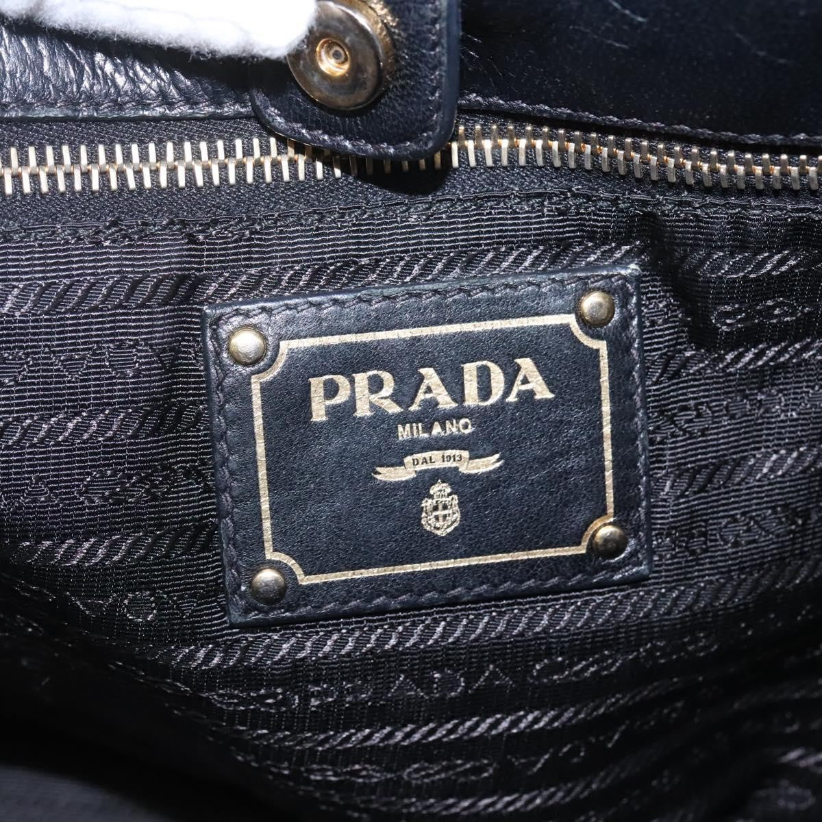 Prada PRADA Hand Bag Leather 2way Black Authentic hk2413