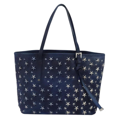 Jimmy Choo Jimmy Choo Studs Tote Bag Coated Canvas Blue Authentic sw1589