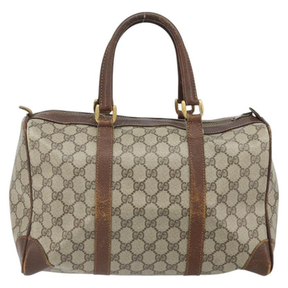 Gucci GUCCI GG Supreme Hand Bag PVC Beige Gold Authentic ka2314