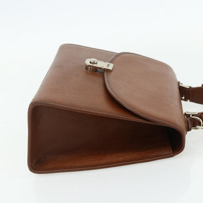 Burberrys Burberrys Hand Bag Leather 2way Brown Gold Authentic 178273