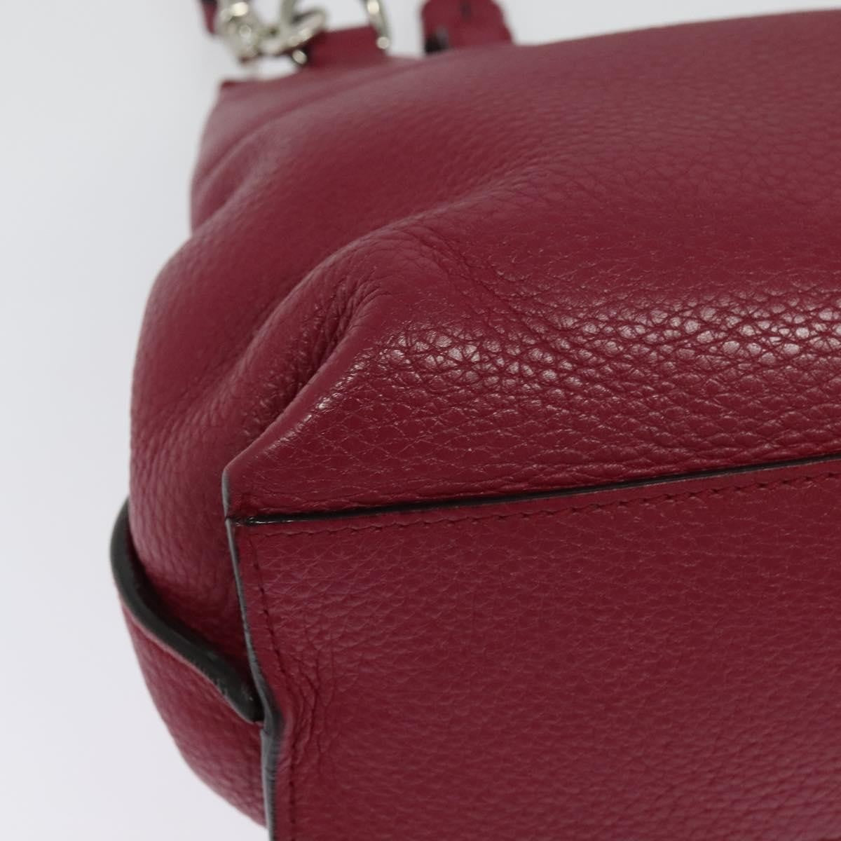 Gucci GUCCI Bamboo Daily Hand Bag Leather 2way Pink Silver 370831 Authentic BA5180