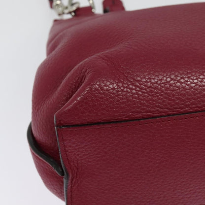 Gucci GUCCI Bamboo Daily Hand Bag Leather 2way Pink Silver 370831 Authentic BA5180