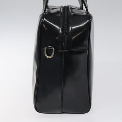 Gucci GUCCI Hand Bag Patent Leather Black Silver 000 1274 0505 Authentic ep8594