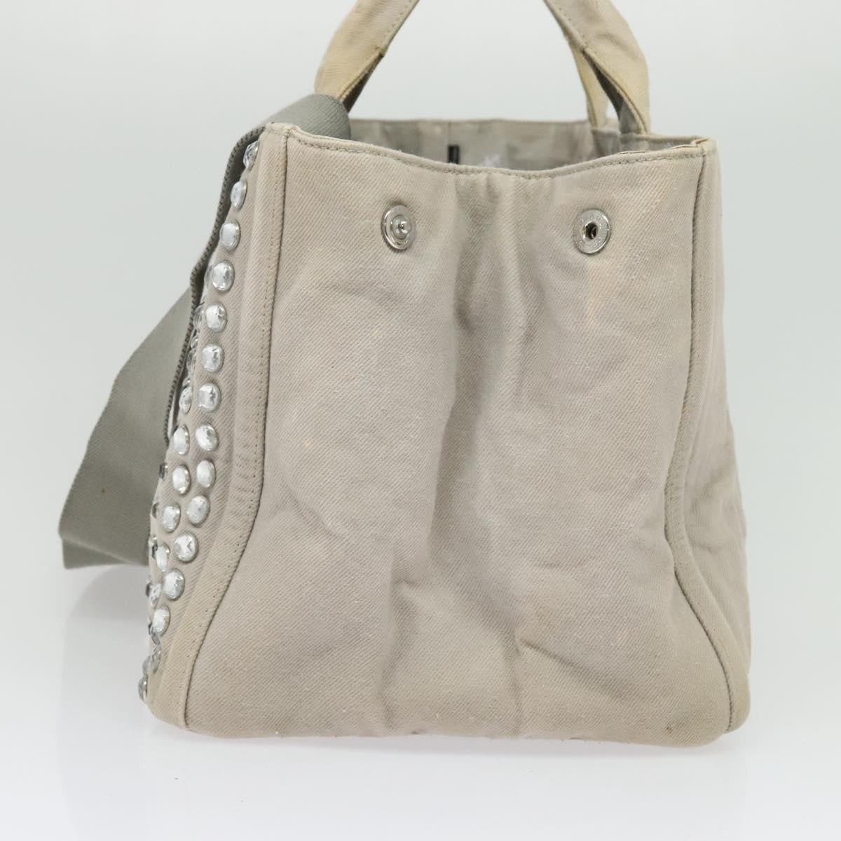 Prada PRADA Bijoux Kanapa MM Tote Bag Canvas 2way Gray Authentic 140797