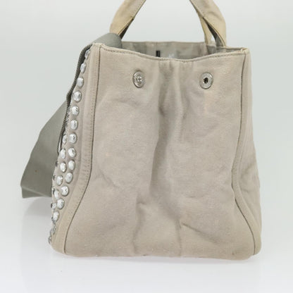 Prada PRADA Bijoux Kanapa MM Tote Bag Canvas 2way Gray Authentic 140797