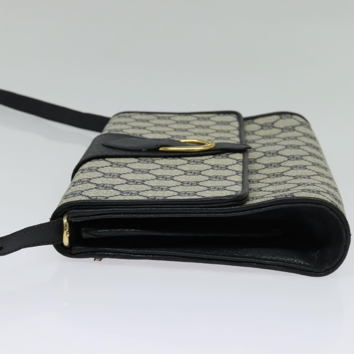 Gucci GUCCI GG Supreme Shoulder Bag PVC Navy Gold Authentic ep10523