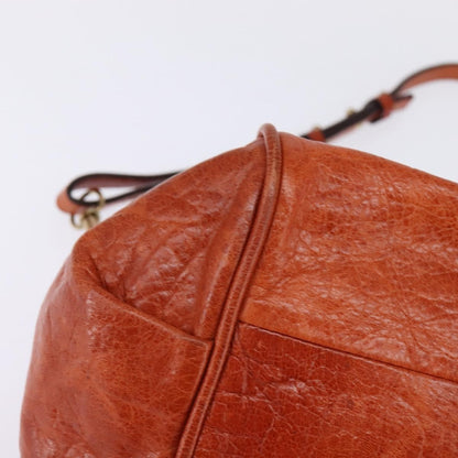 Chloé Chloé Chloe Etel Hand Bag Leather 2way Orange Gold Authentic am9029