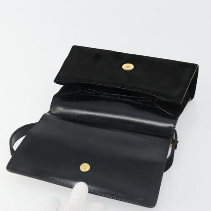 Gucci GUCCI Hand Bag Suede Black Gold 001 2058 1928 0 Authentic yk20276