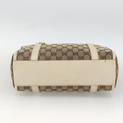 Gucci GUCCI GG Canvas Hand Bag Beige Gold 130942 Authentic BSZ194