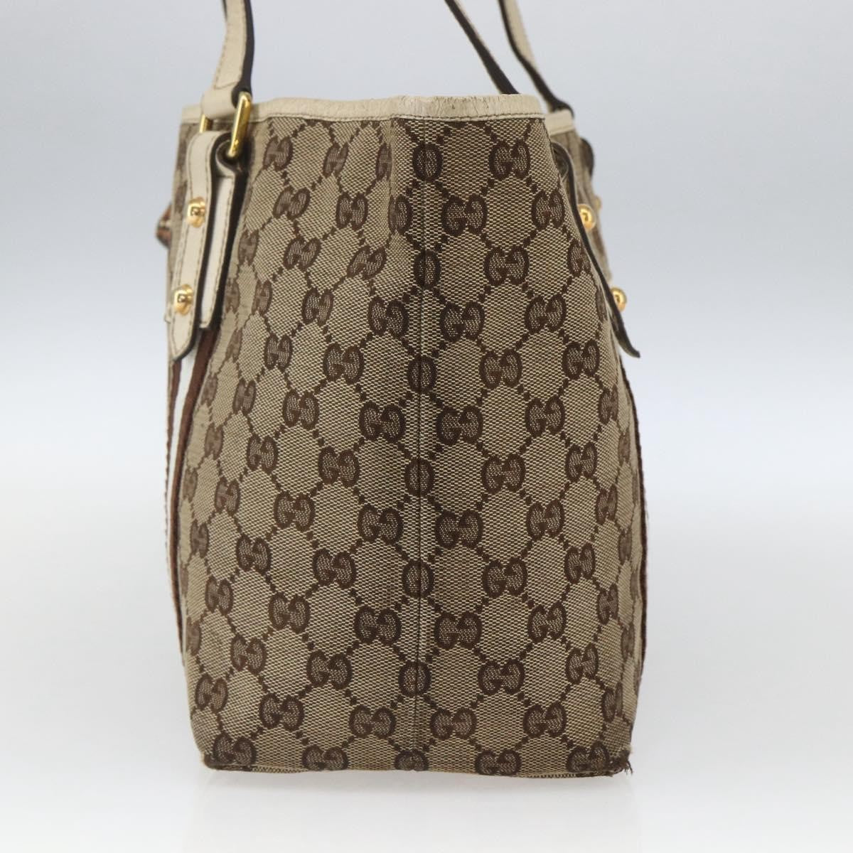 Gucci GUCCI GG Canvas Bamboo Hand Bag Beige Gold 137396 Authentic 164794