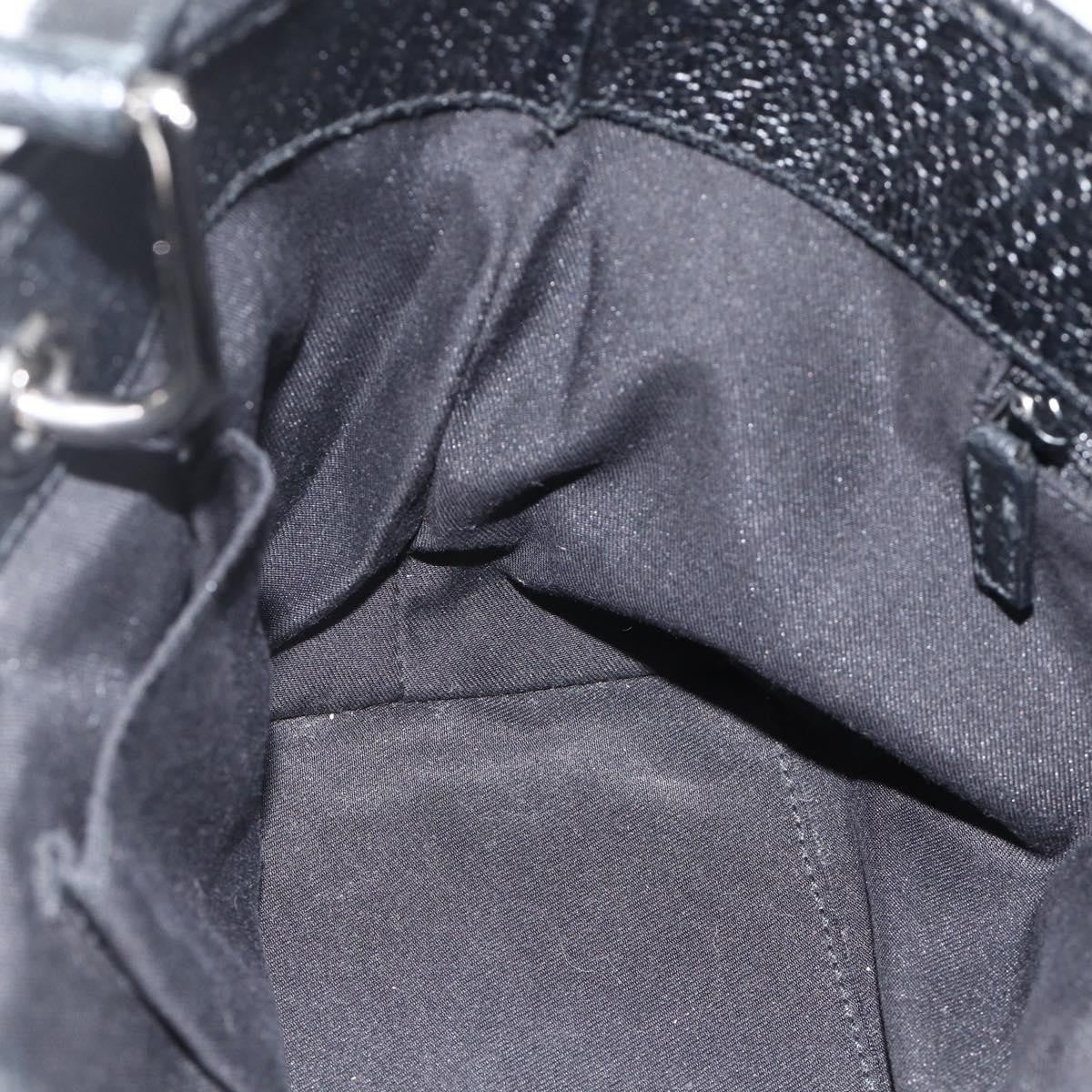 Gucci GUCCI GG Canvas Hand Bag Black Silver 120844 Authentic BA11644