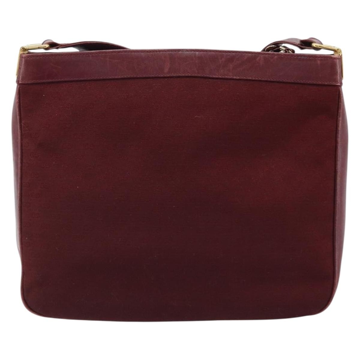 Gucci GUCCI Micro GG Supreme Shoulder Bag Bordeaux Gold Authentic ep13943