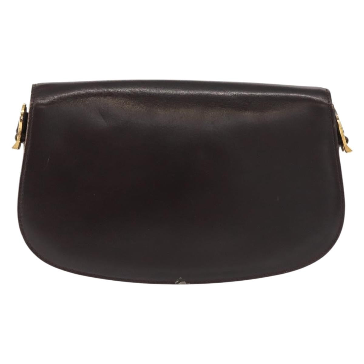Gucci GUCCI Shoulder Bag Leather Brown gold Authentic fm4925