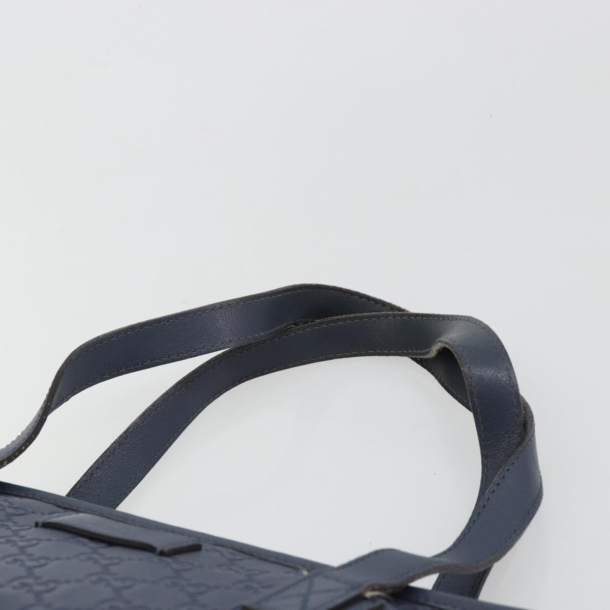 Gucci GUCCI GG Canvas Guccissima Tote Bag Leather Navy Gold 211138 Authentic 180831