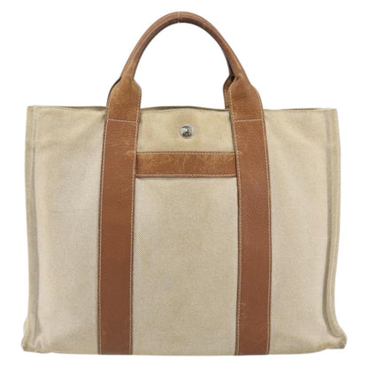 Hermès Hermès HERMES Sac Arne MM Hand Bag Canvas Beige Silver Authentic bs34423