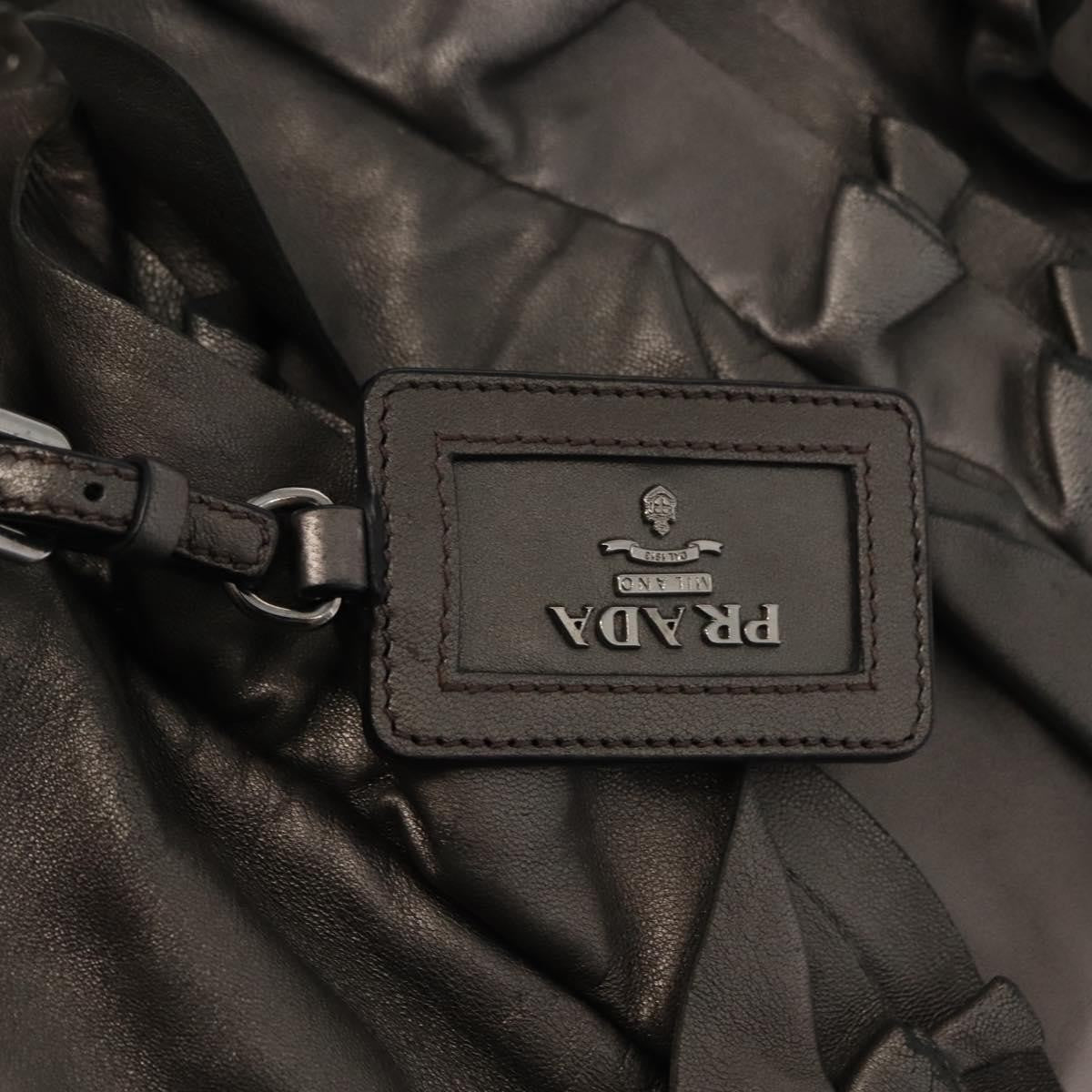 Prada PRADA Tote Bag Leather Gray Silver Authentic 146806