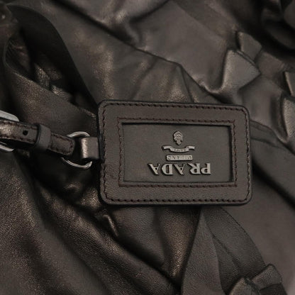 Prada PRADA Tote Bag Leather Gray Silver Authentic 146806