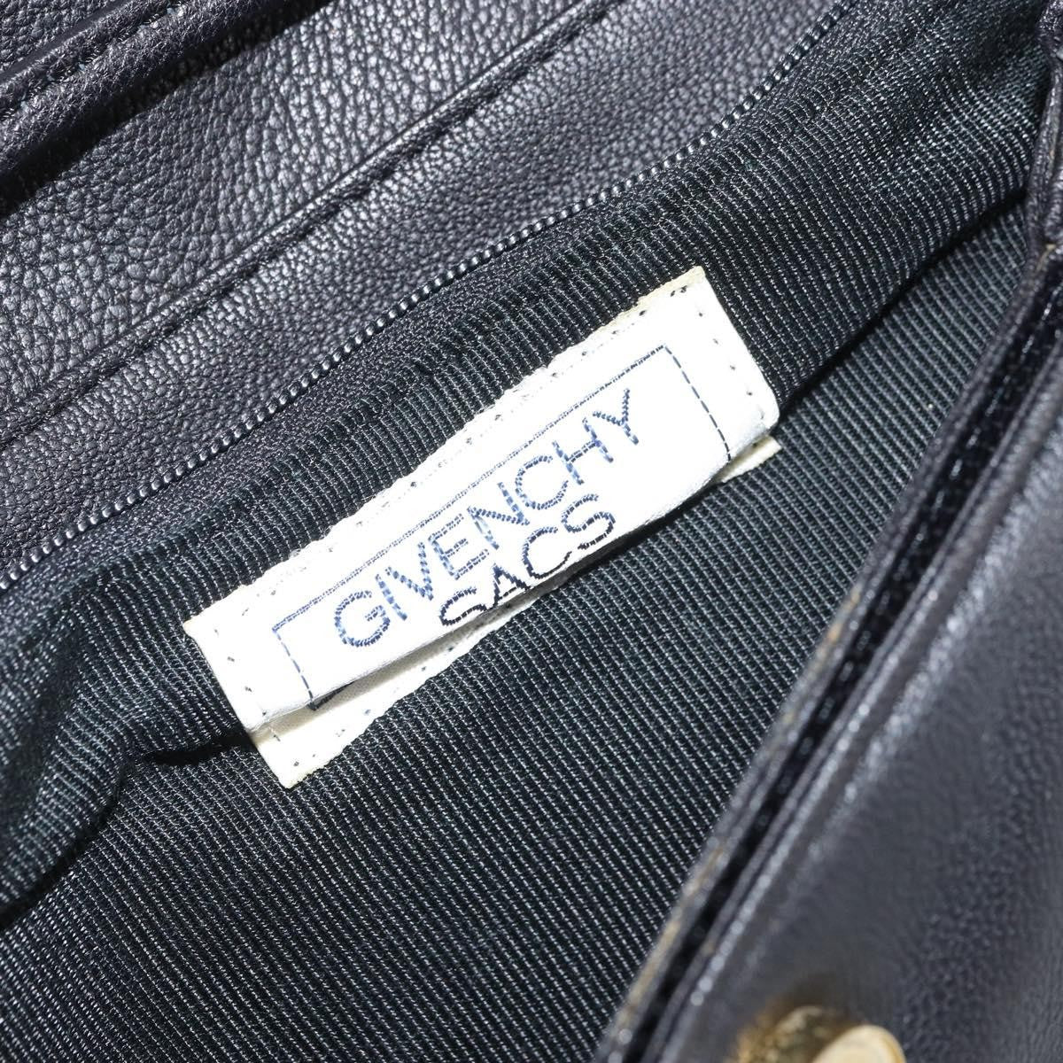Givenchy GIVENCHY Shoulder Bag Leather Black Gold Authentic bs32977