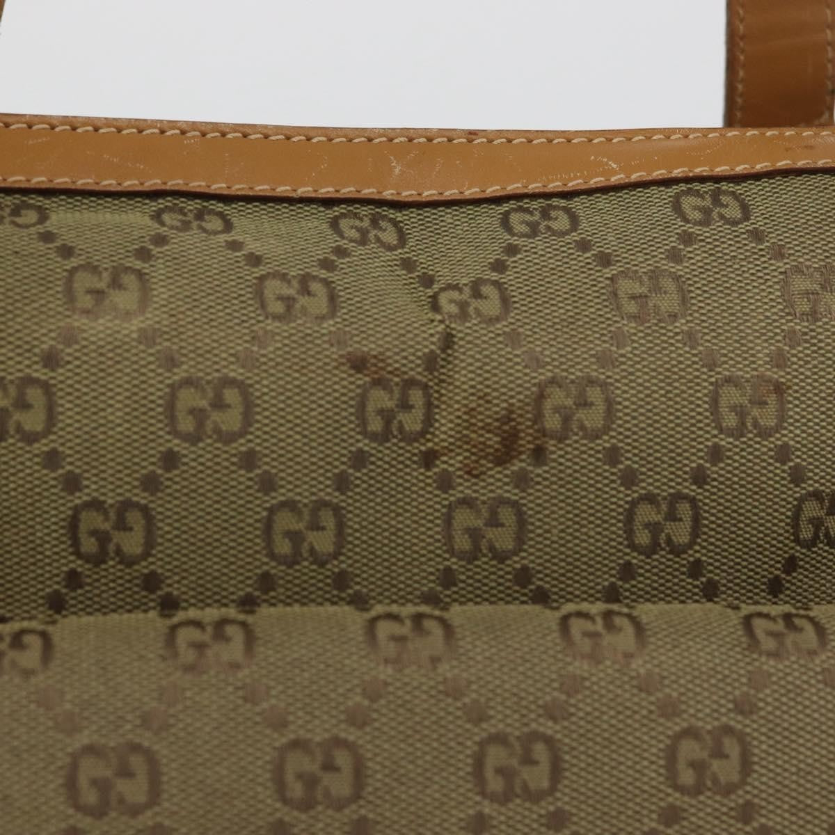 Gucci GUCCI GG Canvas Tote Bag Khaki Gold Authentic 178301