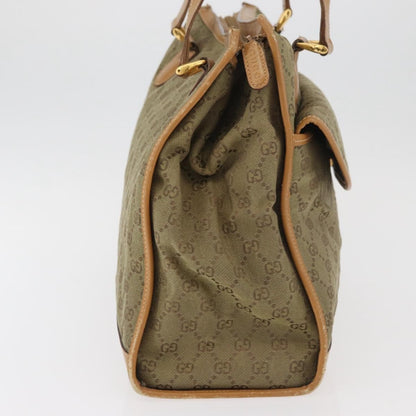 Gucci GUCCI GG Canvas Tote Bag Khaki Gold Authentic 178301