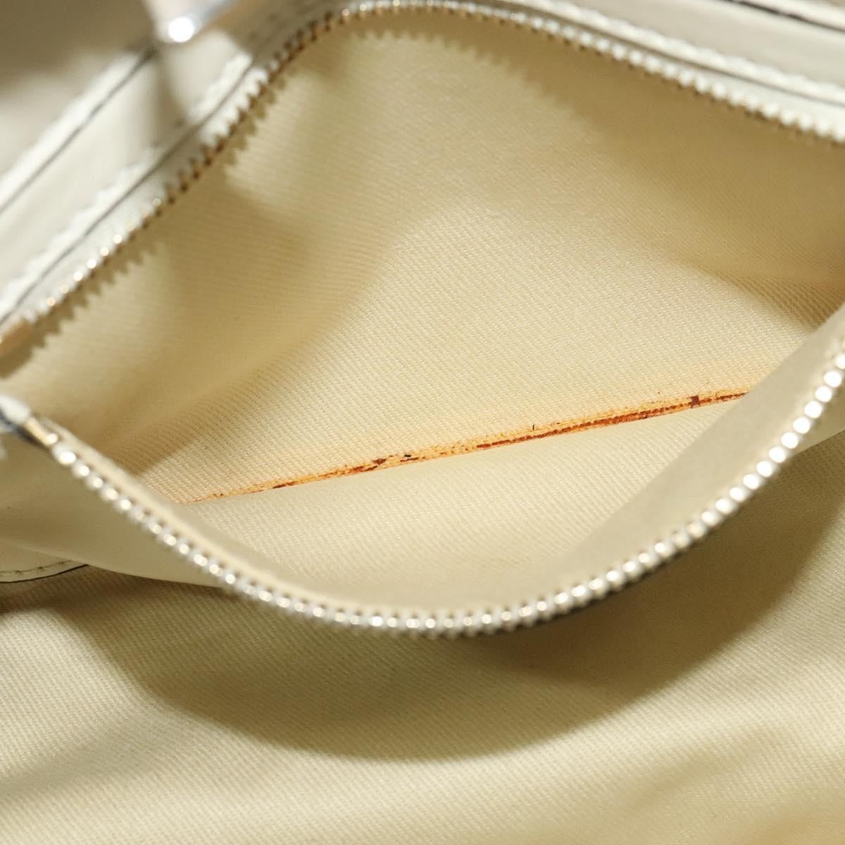 Valentino VALENTINO Studs Tote Bag Leather White Gold Authentic BA3903