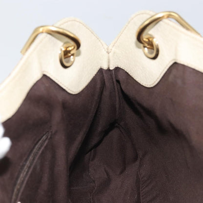 Gucci GUCCI GG Canvas Shoulder Bag Beige Gold 121023 Authentic 162950