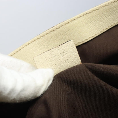 Gucci GUCCI GG Canvas Shoulder Bag Beige Gold 121023 Authentic 162950
