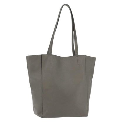 Celine CELINE Cabas Phantom Tote Bag Leather Gray Silver Authentic hk3679