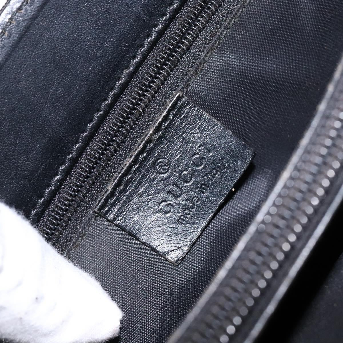 Gucci GUCCI Hand Bag Nylon 2way Black Silver 002 1028 2684 Authentic 139157