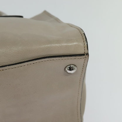Prada PRADA Hand Bag Leather 2way Beige Silver Authentic am7940