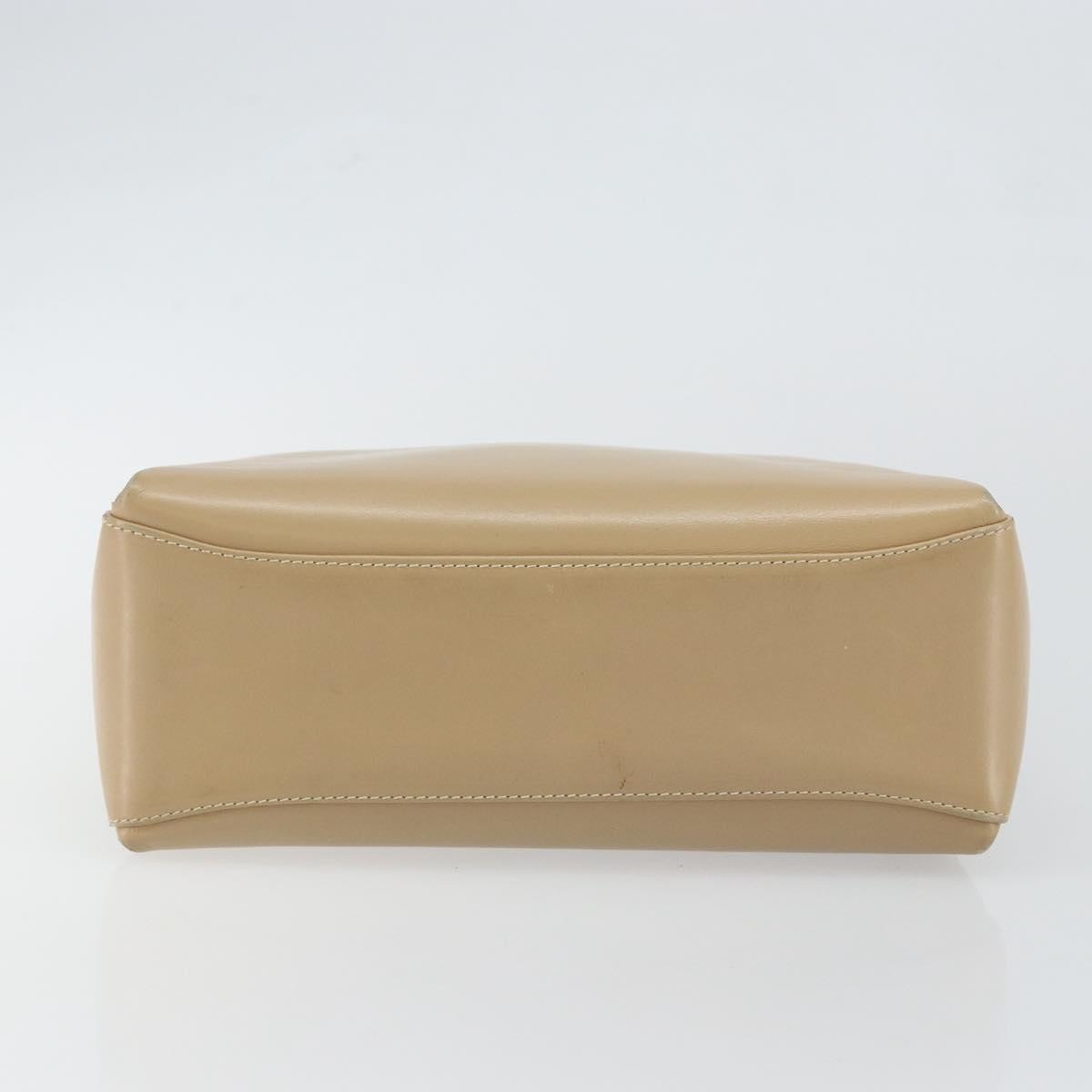 Gucci GUCCI Shoulder Bag Leather Beige Gold Authentic ep11343