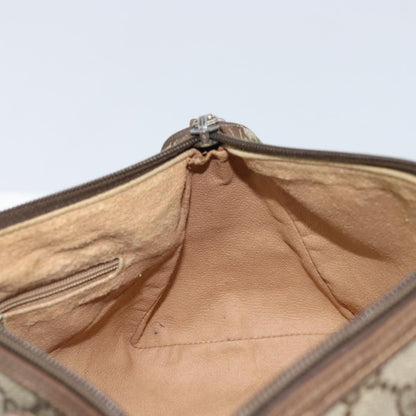 Gucci GUCCI GG Supreme Shoulder Bag PVC Beige Gold 89 01 021 Authentic ka3575