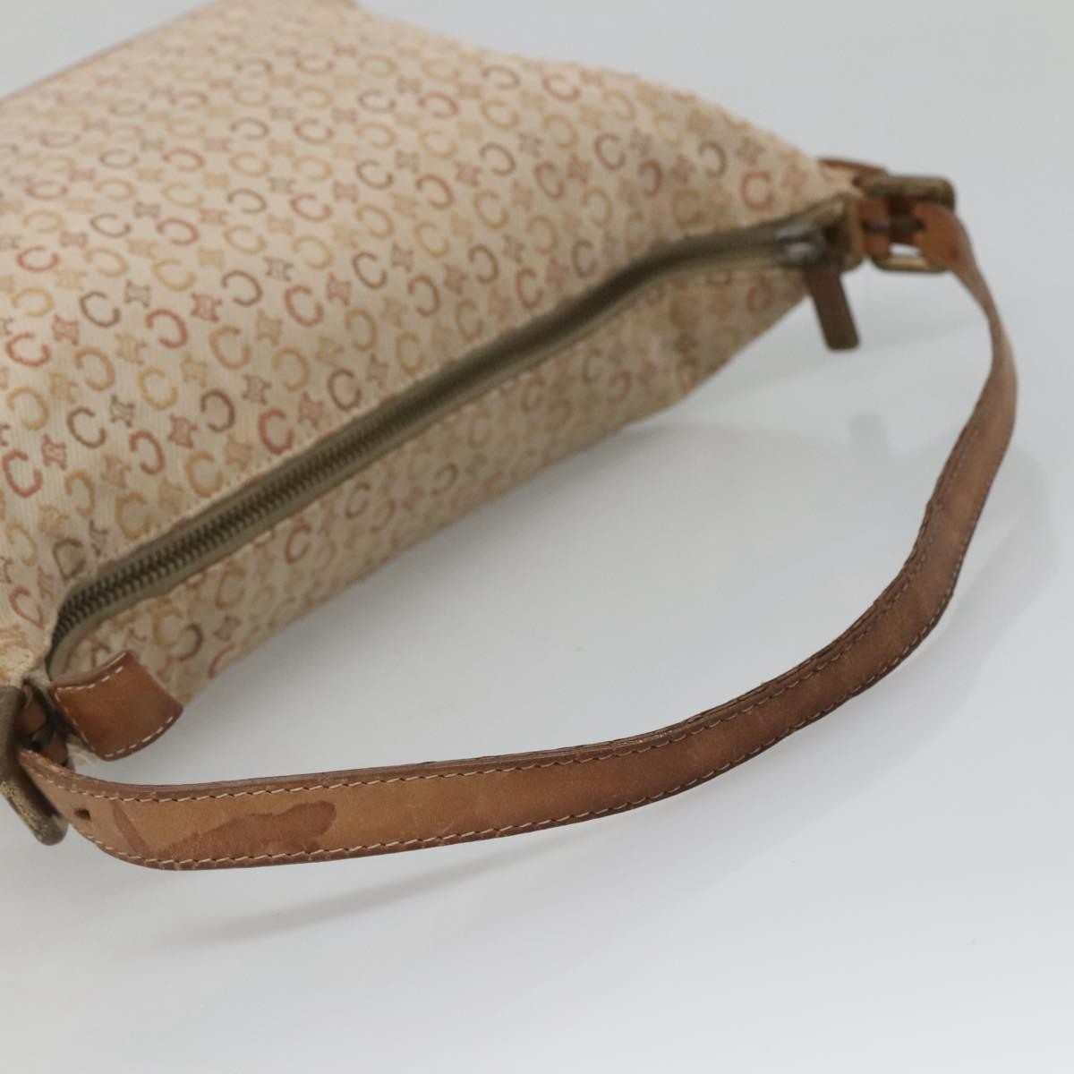Celine CELINE C Macadam Canvas Shoulder Bag Beige Authentic bs28954