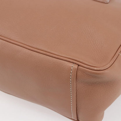 Prada PRADA Hand Bag Leather Silver Beige Authentic ka117