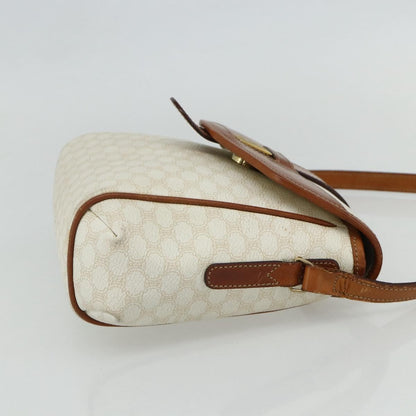 Celine CELINE Macadam Canvas Shoulder Bag PVC Leather White Gold Authentic ep14261