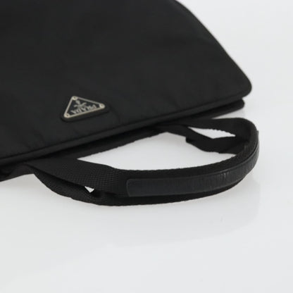 Prada PRADA Hand Bag Nylon Black Silver Authentic 175692
