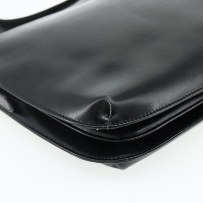 Loewe LOEWE Anagram Shoulder Bag Leather Black Gold Authentic 177548
