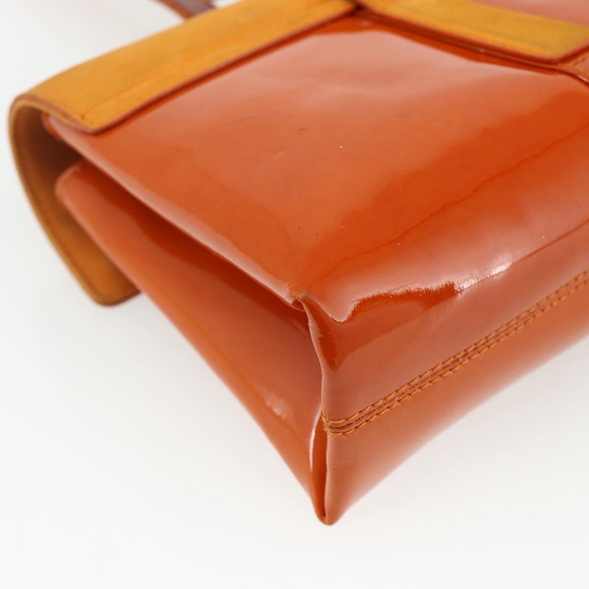 Bvlgari BVLGARI Shoulder Bag Patent leather Orange Silver Authentic BA12153A